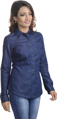 Addyvero Women's Solid Casual, Formal Denim Shirt