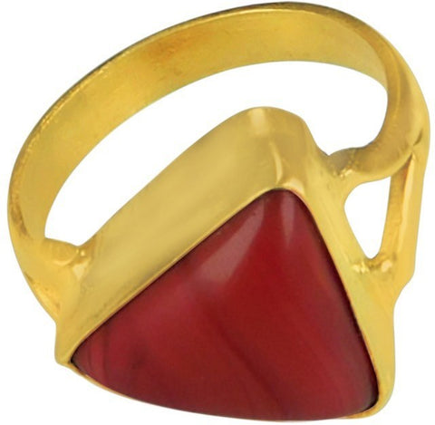 Asian Gems & Jewels 5.25 Ratti 5 Dhaatu Sterling Silver, Metal, Alloy Coral Ring