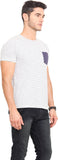 Northern Lights Striped Men's Round Neck T-Shirt