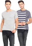 Northern Lights Striped Men's Round Neck T-Shirt