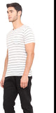 Northern Lights Striped Men's Round Neck T-Shirt