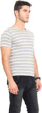 Northern Lights Striped Men's Round Neck T-Shirt