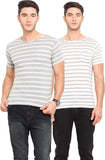 Northern Lights Striped Men's Round Neck T-Shirt