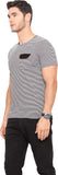Northern Lights Striped Men's Round Neck T-Shirt