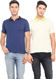 Northern Lights Striped Men's Polo Neck T-Shirt