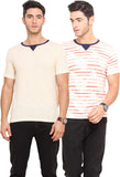 Northern Lights Striped Men's Round Neck T-Shirt