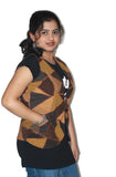 Lolaski Sleeveless Self Design Girl's, Women's Jacket