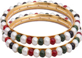 Classique Designer Jewellery Alloy Crystal Rhodium Bangle Set