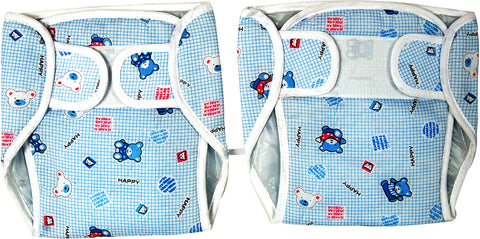U & ME Cotton Plastic Diaper Reuseable Pad Small -Blue
