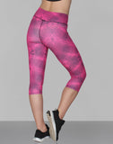 Creez Printed Women's Abstract Fractal Print Capri Tights