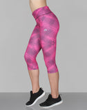 Creez Printed Women's Abstract Fractal Print Capri Tights