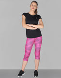 Creez Printed Women's Abstract Fractal Print Capri Tights