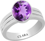 Clara Certified Katela 3.9 cts or 4.25 ratti Stunning Sterling Silver Amethyst Ring