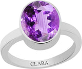 Clara Certified Katela 6.5 cts or 7.25 ratti Elegant Sterling Silver Amethyst Ring
