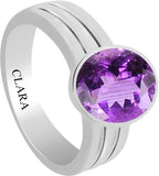Clara Certified Katela 3.9 cts or 4.25 ratti Stunning Sterling Silver Amethyst Ring