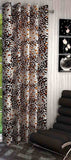 Shopgalore Polyester Brown Abstract Eyelet Window & Door Curtain