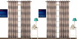 Fabutex Jacquard Black And Brown Geometric Eyelet Door Curtain