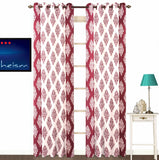 Fabutex Polyester Maroon Motif Eyelet Door Curtain