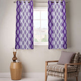 Fabutex Polyester Purple Motif Eyelet Window Curtain