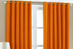 C.E Collection Polyester Orange Plain Eyelet Door Curtain