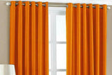 C.E Collection Polyester Orange Plain Eyelet Door Curtain