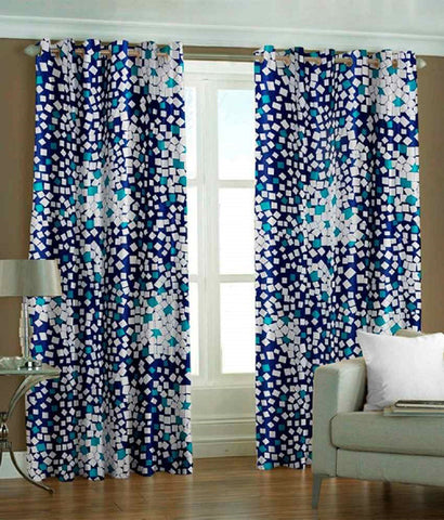 C.E Collection Polyester Multicolor Floral Eyelet Door Curtain