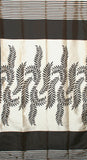 Fabutex Polyester Black, White Abstract Eyelet Window & Door Curtain