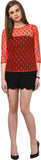 Calgari Casual 3/4 Sleeve Solid Women's Top