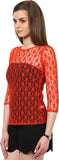 Calgari Casual 3/4 Sleeve Solid Women's Top