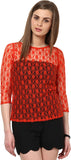 Calgari Casual 3/4 Sleeve Solid Women's Top