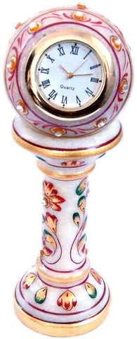 Unique Design Marble Pillar Watch Showpiece  -  15 cm
