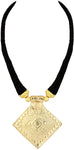 Voylla Yellow Gold Plated Fabric Necklace