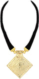 Voylla Yellow Gold Plated Fabric Necklace