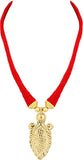 Voylla Yellow Gold Plated Fabric Necklace