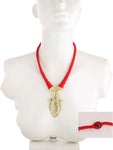 Voylla Yellow Gold Plated Fabric Necklace