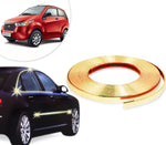 Vheelocityin Decorative Gold Chrome Strip For Interior / Extrerior - 20M For Mahindra E20 Car Side Beading