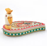 Desert Eshop Kundan Work Marble Peacock Roli Sindoor Vas 279 Showpiece  -  11 cm