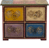 Recrafto Painted Four Drawer Box Makeup, Jewellery Vanity Jewellery