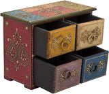 Recrafto Painted Four Drawer Box Makeup, Jewellery Vanity Jewellery