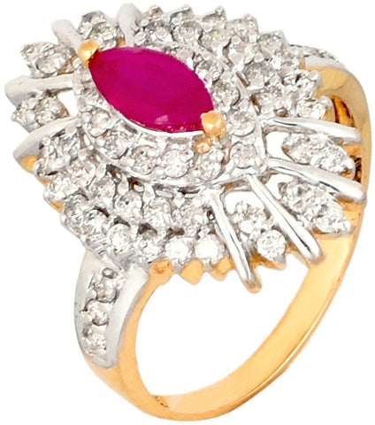 WhiteGems Appealing Damtshaa Gold Diamond 18 K Ring