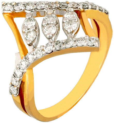 WhiteGems Fascinating Karowe Gold Diamond 18 K Ring