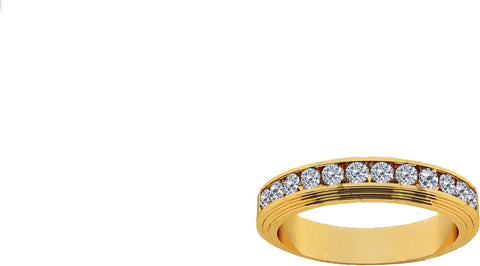 WhiteGems Mia Band Gold Diamond 18 K Ring