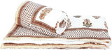 Little India Abstract Double Quilts & Comforters Brown