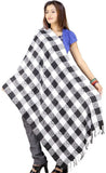 Great Art Floral Print Wool, Viscose, 20% Kashmiri wool, 50% Cashmilon and 30% Wool ruffle yarn Women's Stole