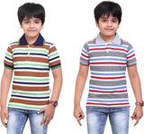 Dongli Striped Baby Boy's Polo Neck T-Shirt