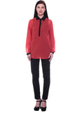 Dinero Women's Solid Casual Reversible Shirt