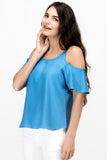 Satovira Party Short Sleeve Solid Women's Top