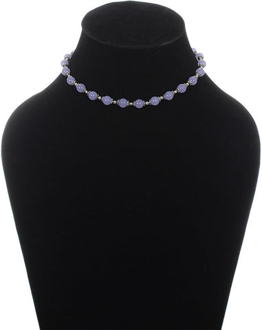 Aaradhi Divya Mantra Blue Chalcedony Gemstone For Positive Energy Chalcedony Stone Necklace