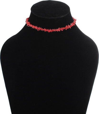 Aaradhi Divya Mantra Red Jasper Chip Gemstone Courage Stone Necklace