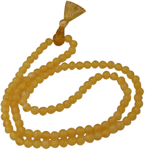 Aaradhi Divya Mantra Yellow Aventurine Guru Bead Meditation Mala Stone Necklace